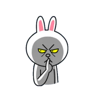 😠 lapin, dessin animé, chut, en colère, grincheux whatsapp sticker