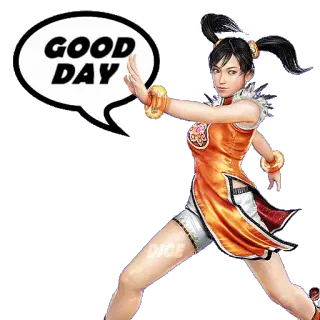 🌞 GOOD DAY hari baik, salam, gadis anime, oranye, senang telegram sticker
