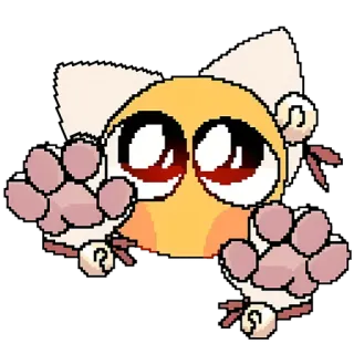 🌝 kot, słodki, kawaii, zwierzę, łapy, dzwonek telegram sticker
