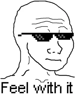 😎 Feel with it deal with it, meme, sunglasses, pixelated, dealwithit telegram sticker