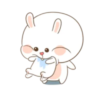 😋 rabbit, bunny, cute, cartoon, kawaii, animal, sticker whatsapp sticker