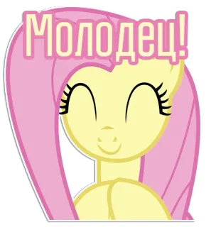 😁 Fluttershy My Little Pony Молодец! fluttershy, my little pony, pony, cartoon, congratulations, good job telegram sticker