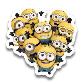 💛 Minions Despicable Me Minions, Gru, mi villano favorito, Dibujos animados, Animado, Corazón, Amistad, Lindo whatsapp sticker