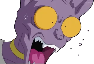 😱 Beerus Dragon Ball Anime, Dragon Ball Z, Dragon Ball Super, Beerus, Ausdruck, Schockiert, Überraschung telegram sticker