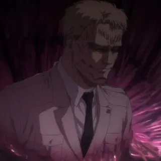 👾 Reiner Braun Attack on Titan アニメ, 進撃の巨人, ライナー・ブラウン, キャラクター, 血, シリアス whatsapp sticker