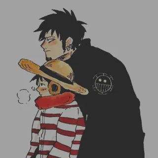 👀 Trafalgar Law One Piece Anime, One Piece, Trafalgar Law, Monkey D. Luffy, Fan art, Dibujos animados, Personajes telegram sticker