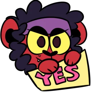 👍 YES ja, zustimmend, Cartoon, Figur, Einverständnis telegram sticker