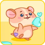 🥰 hamster, cute, animal, cartoon, heart, kawaii, pet, sticker telegram sticker