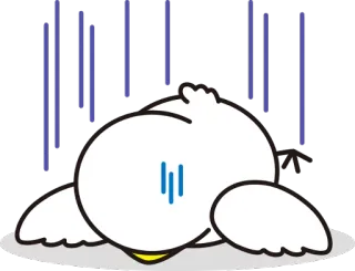 😞 triste, pato, desenho animado, exausto, sobrecarregado, derrota, fofo telegram sticker