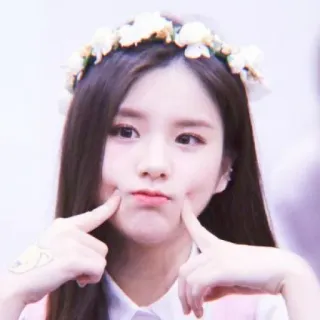 🧏‍♀ femme, fille, coréenne, couronne de fleurs, mignon, portrait telegram sticker