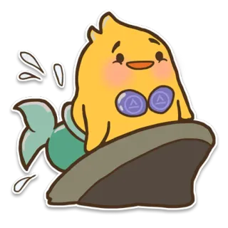 🧜‍♀️ Meerjungfrau, Cartoon, Niedlich, Meer, Ozean, Figur, Fantasy telegram sticker