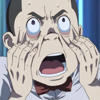 😱 anime, man, scared, expression telegram sticker