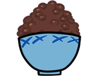 🍛 nourriture, riz, bol, riz brun, cuisine asiatique, illustration telegram sticker