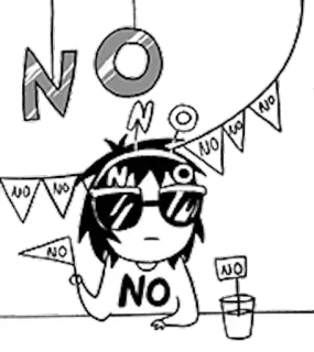😐 NO não, negação, rejeição, mangá, anime, negativo telegram sticker