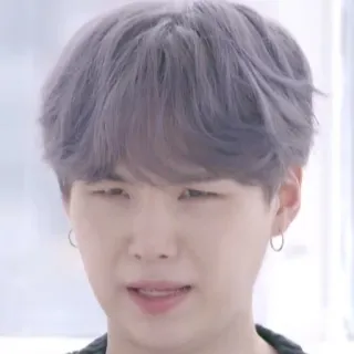 🤨 Suga Suga, BTS, kpop, Min Yoongi, singer, purple hair telegram sticker