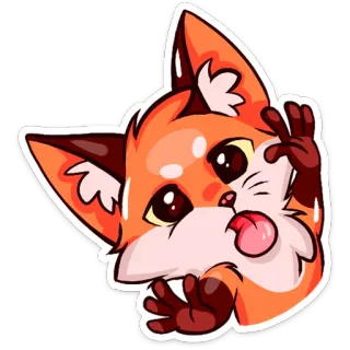 😛 лиса, животное, милый, мультфильм whatsapp sticker