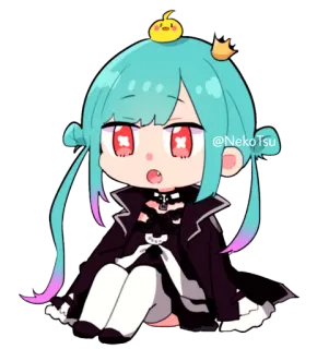 😯 @NekoTsu Anime, Personagem, Adesivo, Fofo, VTuber telegram sticker