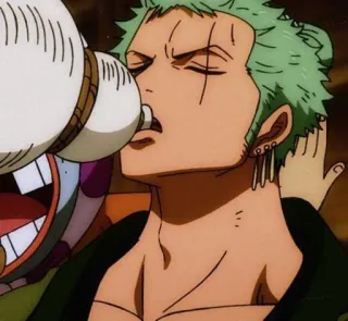 🌽 Zoro One Piece anime, one piece, zoro, drinking telegram sticker