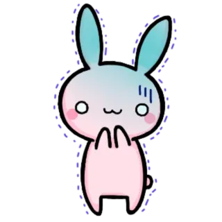 😨 lapin, mignon, lapinou, dessin animé, animal, kawaii whatsapp sticker