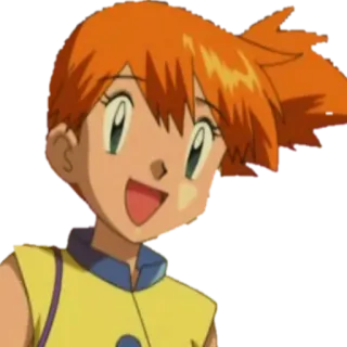 😄 Misty Pokemon Аниме, Мультфильм, Покемон, Мисти, Персонаж, рыжие волосы telegram sticker