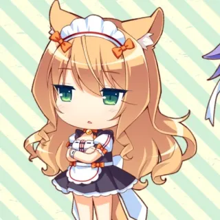 🌟 애니메이션, 고양이 소녀, 메이드, 치비, 귀여운 telegram sticker