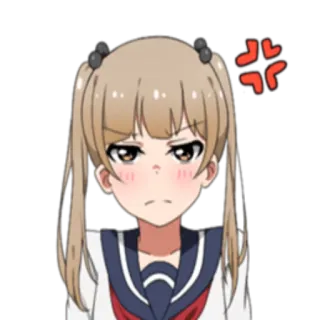 🙁 Anime-Mädchen, wütend, Anime, verärgert, süß whatsapp sticker