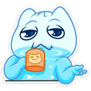 🤷‍♀️ cat, cute, sticker, drink, relaxed, happy whatsapp sticker