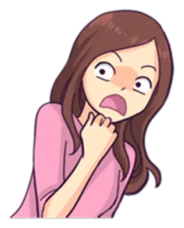 😱 Dibujo animado, Mujer, Impactada, Sorprendida, Anime, Asustada telegram sticker