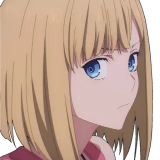 🙄 anime, chica, rubia, ojos azules, dibujo animado telegram sticker