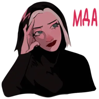 🙄 Мда menina, pensativa, expressão, russo, desenho animado telegram sticker