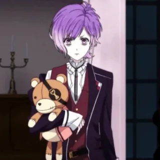 🥢 Laito Sakamaki Diabolik Lovers anime, nhân vật, gấu bông, tóc tím telegram sticker