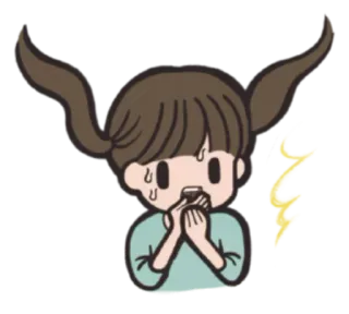 😆 chica, impactada, asustada, ansiosa, nerviosa, sudando telegram sticker