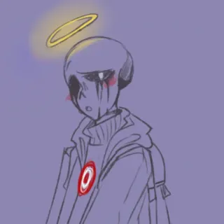 🌸 Killer Sans squelette, ange, auréole, rougir, effrayant, monstre telegram sticker