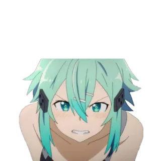 😠 Sinon Sword Art Online anime, sinon, sword art online, character, girl, angry telegram sticker
