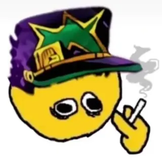 🚬 Jotaro Kujo JoJo's Bizarre Adventure Emoji, Jotaro, Jojo, Cigarrillo, Dedo corazón telegram sticker