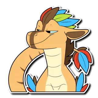 😏 만화, 공룡, 용, 동물, 스티커 telegram sticker