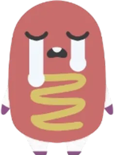 🍴 cachorro quente, chorando, comida, desenho animado, triste telegram sticker