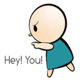😡 Hey! You! 가리키는, 만화, 캐릭터, 인사 telegram sticker