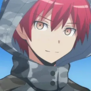 🙂 Karma Akabane Assassination Classroom Anime, Desenho animado, Personagem, Cabelo ruivo, Moletom com capuz, Karma Akabane, Assassination Classroom telegram sticker