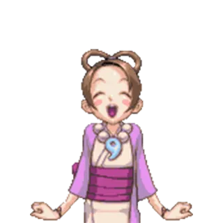 😄 Pearl Fey Ace Attorney อนิเมะ, ผู้หญิง, ตัวละคร, วิดีโอเกม, ยิ้ม, น่ารัก telegram sticker