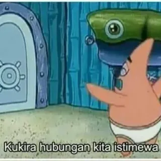 🙁 Patrick Star Spongebob Squarepants Kukira hubungan kita istimewa cartoon, patrick, spongebob, funny, meme telegram sticker