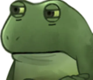 😑 frog, sad, toad, green, animal telegram sticker