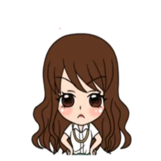 ☹ Мультфильм, Злая, Женщина, Раздраженная, Девушка, Стикер telegram sticker