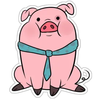 🙂 Waddles Gravity Falls pig, cartoon, Waddles, Gravity Falls, animal, cute telegram sticker