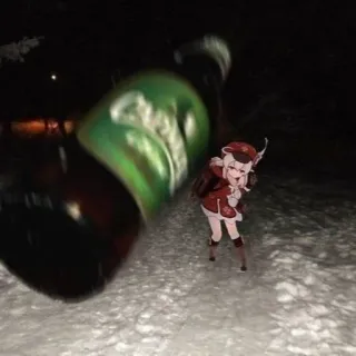 🍾 Klee Genshin Impact anime, video game, snow, bottle, genshin impact, klee telegram sticker