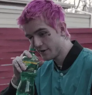 🐣 Lil Peep Lil Peep, piosenkarz, muzyk, różowe włosy, tatuaż telegram sticker