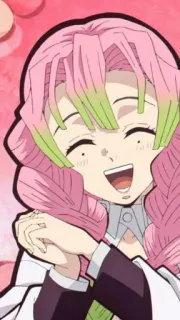 🌸 Mitsuri Kanroji Demon Slayer Anime, Manga, Demon Slayer, Mitsuri Kanroji, Pilar del Amor telegram sticker