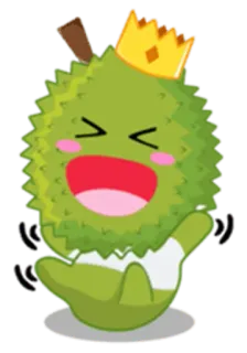 😩 Durian, Owoc, Korona, Kawaii, Słodkie, Naklejka telegram sticker