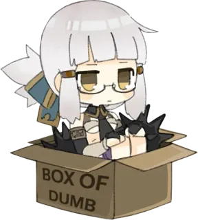 🥴 BOX OF DUMB anime, box, cartoon, funny, chibi, girl, character telegram sticker