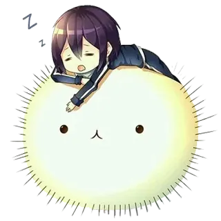 😴 Anime, Dormindo, Chibi, Fofo, Kawaii, Desenho animado whatsapp sticker